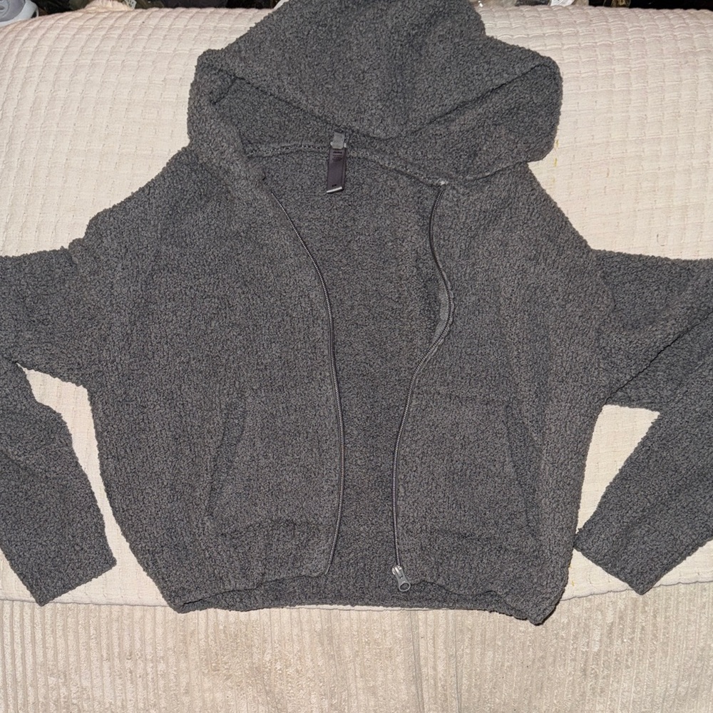 SKIMS Gray Zip-Up Hoodie